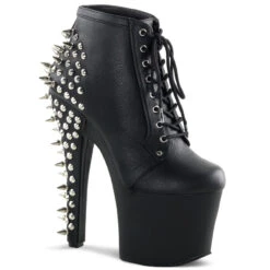 Pleaser | Fearless-700-28, Ankle Platform Ankle Boots With Spikes And Stones