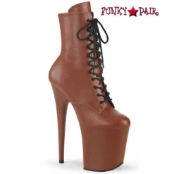 PLEASER Flamingo-1020FX, 8 Inch Lace Up Faux Leather Ankle Boots -PL Boots Shop flamingo 1020 camlpu 62492.1681237087