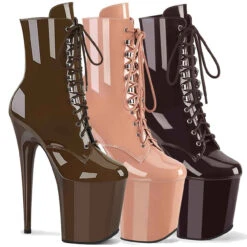 PLEASER Flamingo-1020BN, 8 Inch Lace Up Ankle Boots