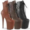 PLEASER Flamingo-1020FX, 8 Inch Lace Up Faux Leather Ankle Boots -PL Boots Shop flamingo 1020FX 30406.1681237187