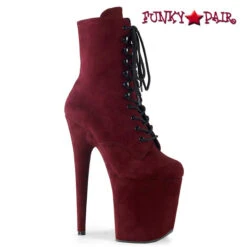 Pleaser | Flamingo-1020FS, 8 Inch Faux Suede Dancer Ankle Boots -PL Boots Shop flamingo 1020fs byfs 38447.1647277304