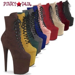 Pleaser | Flamingo-1020FS, 8 Inch Faux Suede Dancer Ankle Boots -PL Boots Shop flamingo 1020fs fp 25750.1677125946