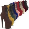 Pleaser | Flamingo-1020FS, 8 Inch Faux Suede Dancer Ankle Boots -PL Boots Shop flamingo 1020fs 76919.1686458456