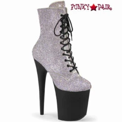 Pleaser | FLAMINGO-1020RS, 8 Inch Rhinestones Ankle Boots CLEARANCE -PL Boots Shop flamingo 1020rs srsb 59684.1668712474