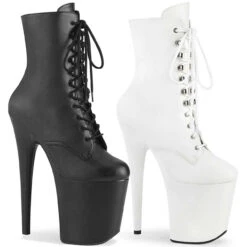 Pleaser | FLAMINGO-1020WR, 8" Leather Lace-up Ankle Boots