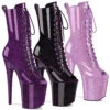 PLEASER FLAMINGO-1041GP, Glitter Peep Toe Lace-up Ankle Boots