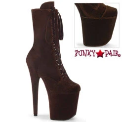 FLAMINGO-1045VEL, 8" Velvet Ankle Boots By Pleaser -PL Boots Shop flamingo 1045vel bn 49221.1711354283