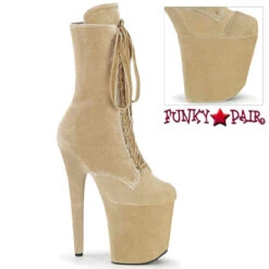 FLAMINGO-1045VEL, 8" Velvet Ankle Boots By Pleaser -PL Boots Shop flamingo 1045vel cr 26904.1711354283