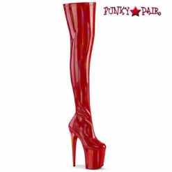 Flamingo-3000HWR, 8 Inches Holographic Thigh High Boots By Pleaser -PL Boots Shop flamingo 3000hwr rhg 81445.1675964761