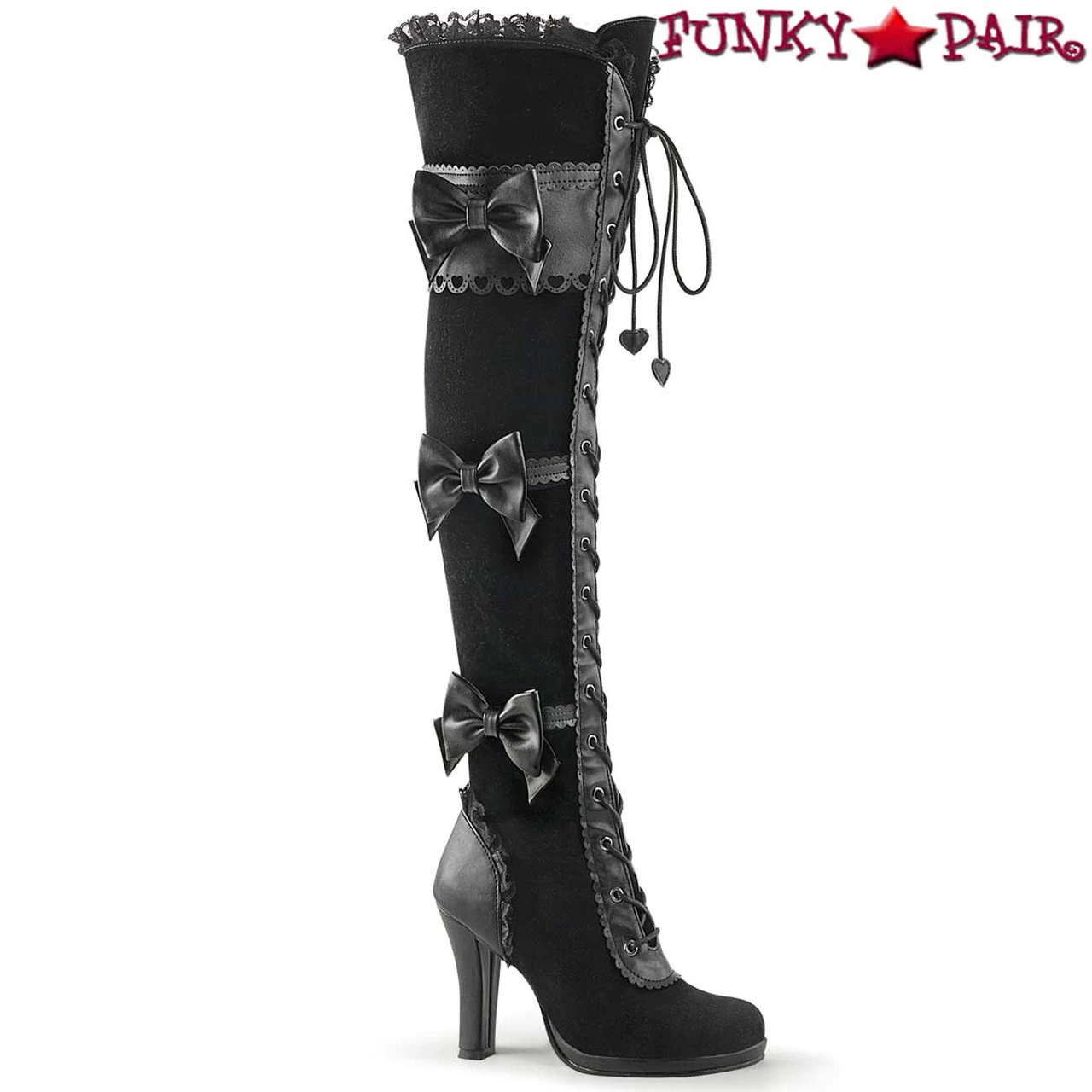 Demonia | Glam-300 Platform Goth Lolita Over The Knee Boots 4 Demonia | Glam-300 Platform Goth Lolita Over The Knee Boots - Image 2