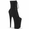 Pleaser | Infinity-1020FS, 9 Inch Lace-up Suede Ankle Boots