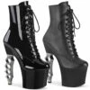 Pleaser | IRONGRIP-1020, 7" Ankle Boots With Bass Knuckles Heel