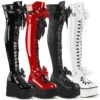Demonia | KERA-303, Thigh High Boots With Bow Accents -PL Boots Shop kera 303 60136 12765.1689875839