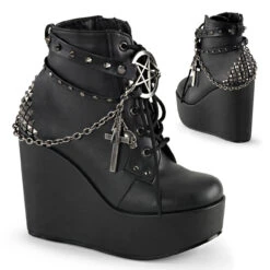 Demonia | Poison-101 Women's Wedge Platform Ankle Boots