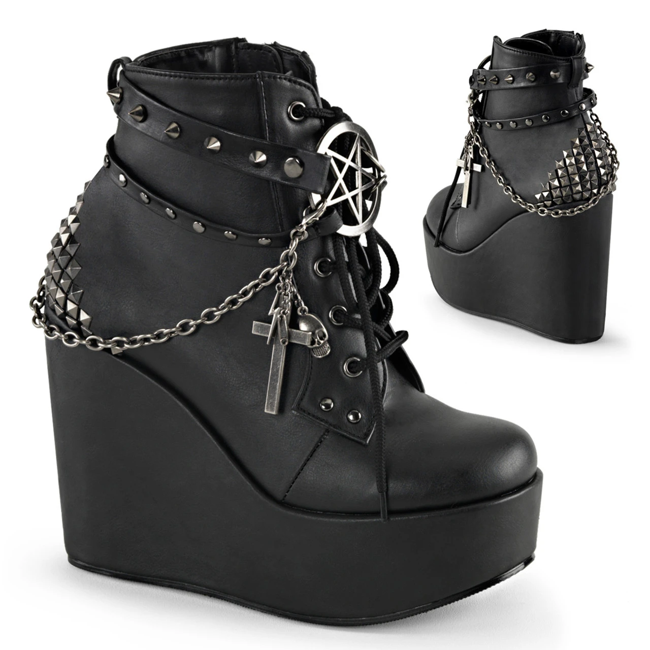 Demonia | Poison-101 Women's Wedge Platform Ankle Boots 3 Demonia | Poison-101 Women's Wedge Platform Ankle Boots