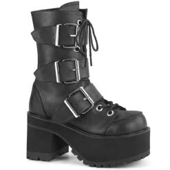 Demonia | Ranger-308, Chunky Ankle Boots With Triple Straps