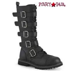Demonia | RIOT-18, Men's Gothic Leather Boots With Buckles -PL Boots Shop riot 18bk bvl 17116.1649967967