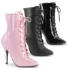 Pleaser | Seduce-1020, 5 Inch Zipper High Heel Ankle Boots -PL Boots Shop seduce 1020 04002.1683181147