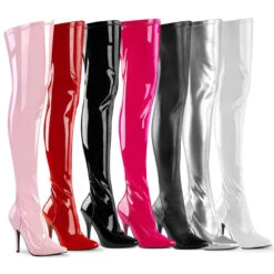 PLEASER Seduce-3000, 5" Stiletto Heel Stretch Thigh-high Boots
