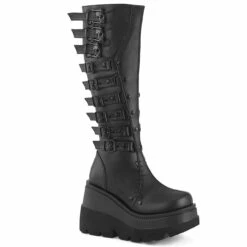 SHAKER-232, Wedge Boots With Skull Buckles