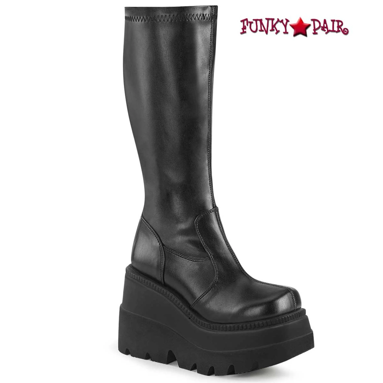 Demonia | Shaker-65, Wedge Knee High Boots 7 Demonia | Shaker-65, Wedge Knee High Boots - Image 5