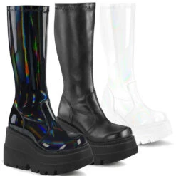 Demonia | Shaker-65, Wedge Knee High Boots