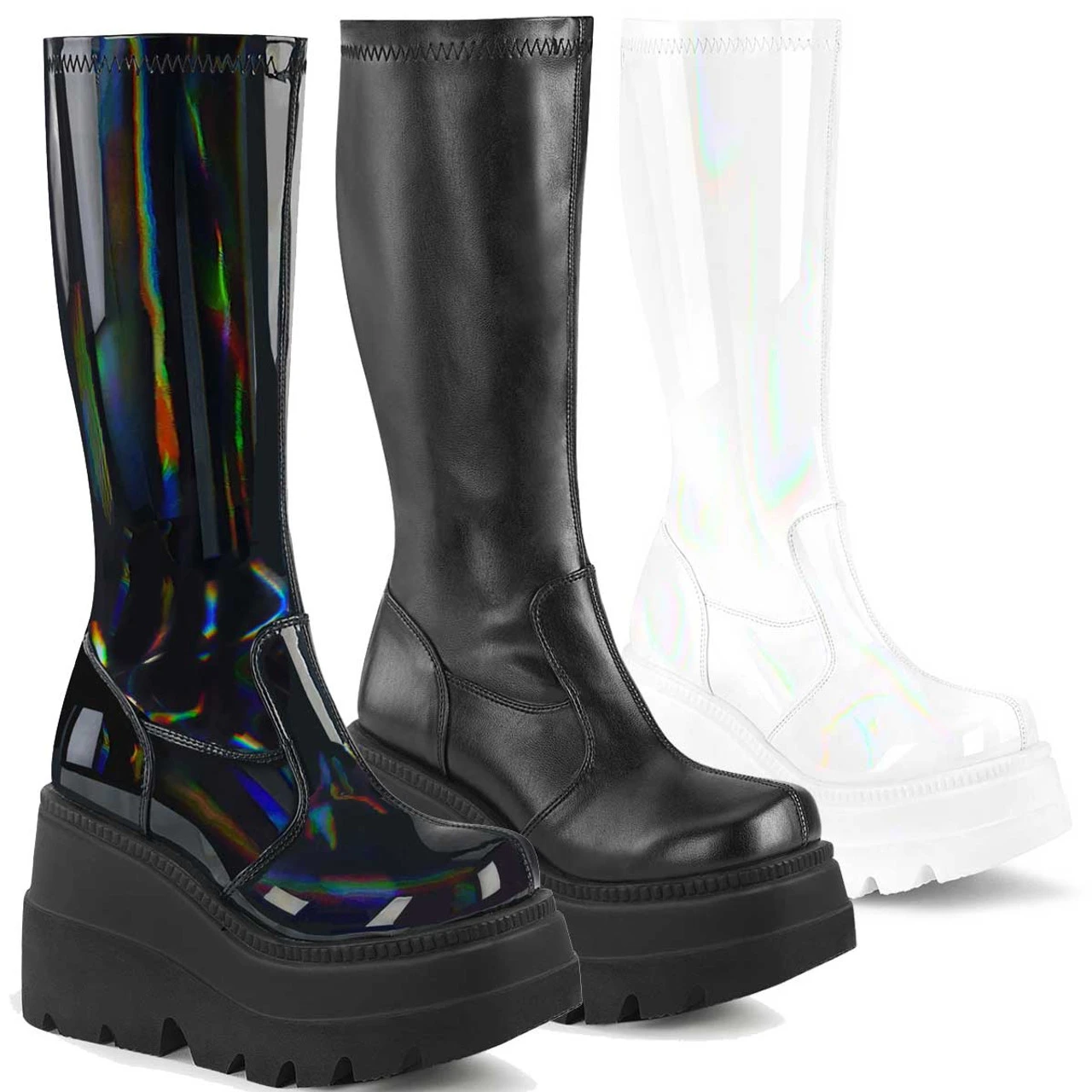 Demonia | Shaker-65, Wedge Knee High Boots 3 Demonia | Shaker-65, Wedge Knee High Boots