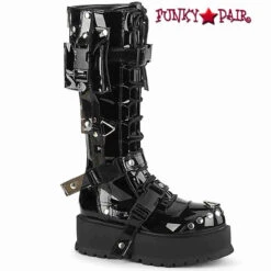Demonia | SLACKER-260, Knee High Boots With Cargo Side Pockets -PL Boots Shop slacker 260 b 12973.1644389528
