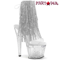 PLEASER SPECTATOR-1017RSF, 7" Textured Platform Knee High Boots With Fringe -PL Boots Shop spectator 1017rsf csc 51353.1691223645