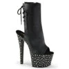 Pleaser | Stardance-1018-7, Open Toe Ankle Boots With Rhinestones Platform -PL Boots Shop stardance 1018 bvl 60027.1566284071