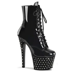 Pleaser | Stardust-1020-7, 7 Inch Ankle Boots With Rhinestones