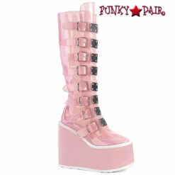 SWING-815C, Clear Platorm Boots With Metal Plates By Demonia -PL Boots Shop swing 815c bptpu 02798.1661576735